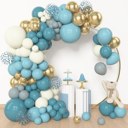 147Stück Blau Luftballon Girlande Kit Blau Gold Balloons Geburtstagsdeko für Babyparty Hochzeit Party Dekorationen Junge Mädchen 147Stück Blau Luftballon Girlande Kit Blau Gold Balloons Geburtstagsdeko für Babyparty Hochzeit Party Dekorationen Junge Mädchen von Riqiaqia