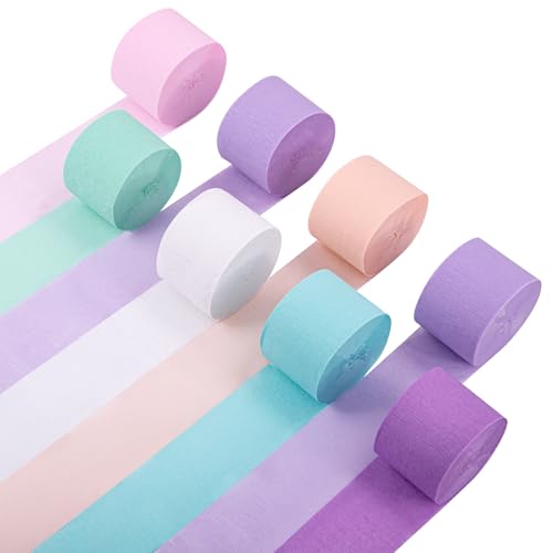 Krepppapier-Luftschlangen, Geburtstags-Luftschlangen inklusive rosa, lila, mintfarben, Party-Luftschlangen für Meerjungfrauen-Geburtstagsdekorationen, Hochzeit, Brautschmuck, Babyparty-Dekorationen (8 Krepppapier-Luftschlangen, Geburtstags-Luftschlangen inklusive rosa, lila, mintfarben, Party-Luftschlangen für Meerjungfrauen-Geburtstagsdekorationen, Hochzeit, Brautschmuck, Babyparty-Dekorationen (8 von Riqiaqia