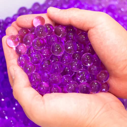 Risai Wasserkugeln, Kristallgel-Perlen, perfekt für Hydrogel-Pflanzen, Vasenfüller, Mittelstück, Silikon-Kugeln, Gelee-Edelsteine, Wachstumsperlen 5000pcs, Purple 100g von Risai