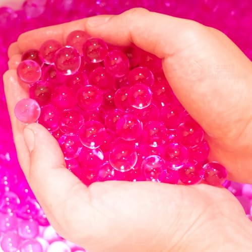 Risai Wasserkugeln, Kristallgel-Perlen, perfekt für Hydrogel-Pflanzen, Vasenfüller, Mittelstück, Silikon-Kugeln, Gelee-Edelsteine, Wachstumsperlen 500pcs, Hot Pink 10g von Risai