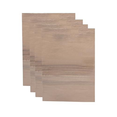 4 Stück A4 Sperrholzplatte, 297mm x 215mm x 3mm Dünne Holzplatten (+/- 0.2mm) Holz Sperrholz Platte für DIY Handwerk Holz Mini Haus Boot Flugzeug Modell (Walnusssperrholz) von Risegun