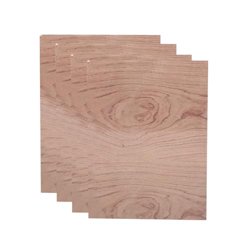 4 Stück A4 Sperrholzplatte, 297mm x 215mm x 3mm Dünne Holzplatten (+/- 0.2mm) Holz Sperrholz Platte für DIY Handwerk Holz Mini Haus Boot Flugzeug Modell von Risegun