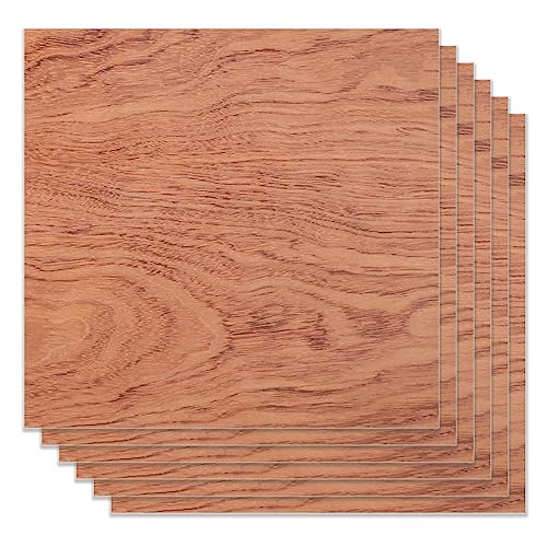 Bastelholzplatte Sperrholz Platten, 6 Stück Bubinga-Sperrholz aus brasilianischem Palisander, 30,5 x 30,5 cm, unbehandeltes Holz für Bastelarbeiten, Lasergravur von Risegun