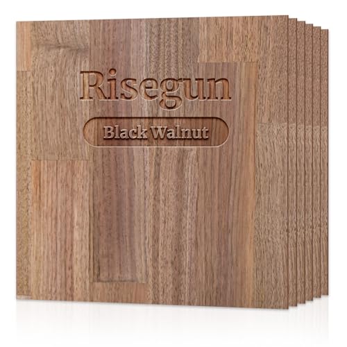Bastelholzplatte Sperrholz Platten, 6 Stück gespleißtes Sperrholz aus schwarzem Walnussholz, 30,5 x 30,5 cm, unbehandeltes Holz für Basteln, Laserschneiden von Risegun
