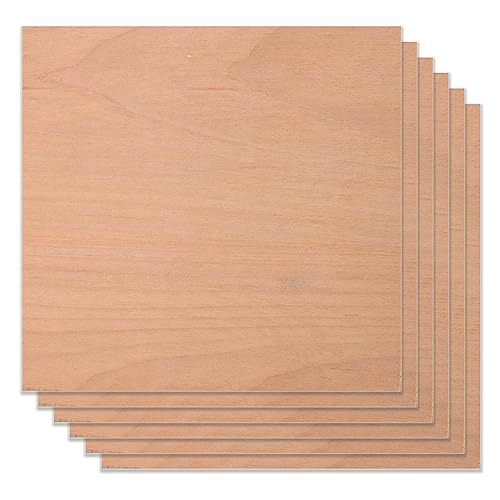 Bastelholzplatte Sperrholz Platten, 6 Stück rotes Buchensperrholz, 0,3 x 30,5 x 30,5 cm, Bubinga, unlackiertes Holz für Bastelarbeiten, CNC-Schneiden, Malen von Risegun