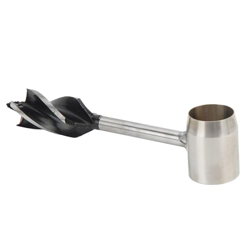 Risegun Handschneckenschlüssel -Set Edelstahl Multifunktional Tragbarer Manueller Holzschneckenbohrer mit Aufbewahrungsbeutel (Schwarzer Stoffbeutel) von Risegun