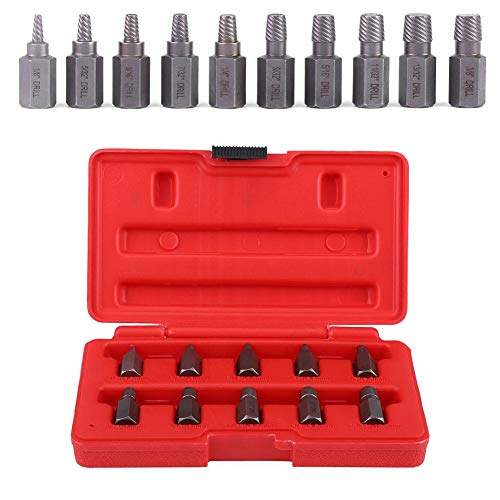 Risegun Schraubenausdreher Set, 10-teiliger 3.2-10.3mm Schraubenentferner, Damaged Screw Extractor Remover Set Schrauben Ausdrehwerkzeug für Beschädigte Schraube Risegun Schraubenausdreher Set, 10-teiliger 3.2-10.3mm Schraubenentferner, Damaged Screw Extractor Remover Set Schrauben Ausdrehwerkzeug für Beschädigte Schraube von Risegun