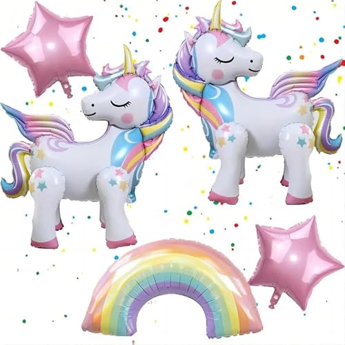 Risipu 2 Stück 3D Einhorn Luftballons Aluminiumfolie Ballon Set Walking Einhorn Dekorationen Kindergeburtstag Dekorationen Risipu 2 Stück 3D Einhorn Luftballons Aluminiumfolie Ballon Set Walking Einhorn Dekorationen Kindergeburtstag Dekorationen von Risipu