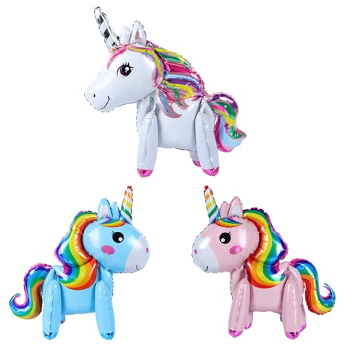 Risipu 3 Stück 3D Einhorn Luftballons Aluminiumfolie Ballon Set Walking Einhorn Dekorationen Kindergeburtstag Dekorationen Risipu 3 Stück 3D Einhorn Luftballons Aluminiumfolie Ballon Set Walking Einhorn Dekorationen Kindergeburtstag Dekorationen von Risipu