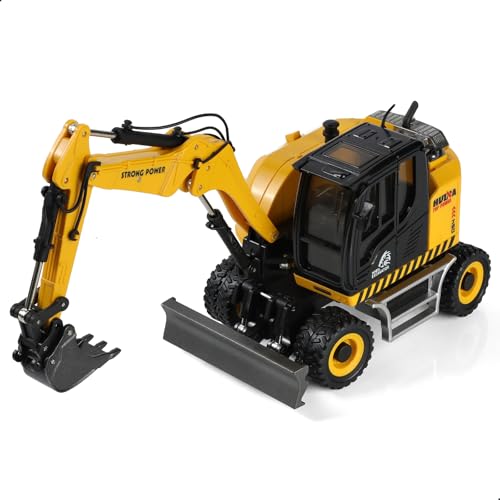 Risopen Bagger Modell 1:50 Bagger Spielzeug Metallstempel Ingenieurauto Spielzeug Mini Movable Engineering Vehikelmodell für Kinder und Erwachsene(Gelb) von Risopen