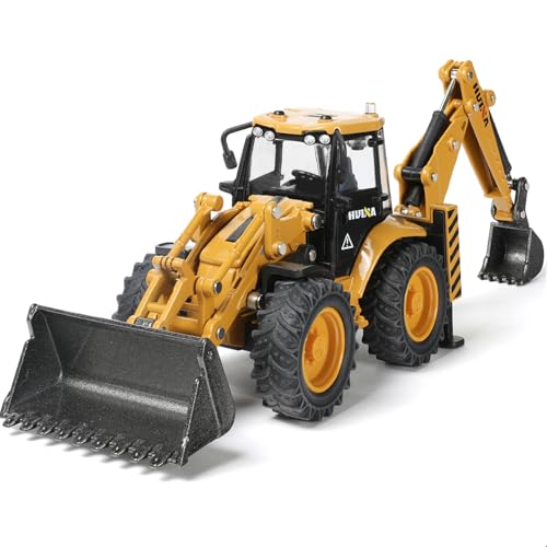 Risopen Bagger und Bulldozer Spielzeug 1:50 Bagger Modell Mini Bulldozer Metallstempel-Casting-Ingenieurautospielzeug für Erwachsene und Kinder von Risopen
