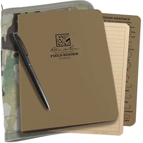 Rite in the Rain Allwetter Binder Kit: Cordura, Tan Binder, 50 Blatt Leaf (9200 m-kit) 4 5/8" x 7 1/2" MultiCam Cover/Tan Binder von Rite in the Rain