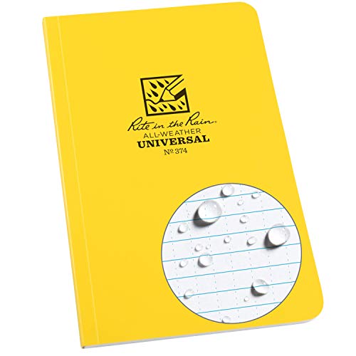 Rite in the Rain Allwetter Soft Cover Notebook, 4 5/20,3 cm X 7 1/10,2 cm, Universal Muster (Nr. 374) gelb von Rite in the Rain