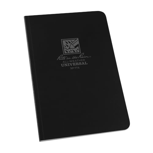 Rite in the Rain Allwetter Soft Cover Notebook, 4 5/20,3 cm X 7 1/10,2 cm, Universal Muster (Nr. 374) schwarz von Rite in the Rain