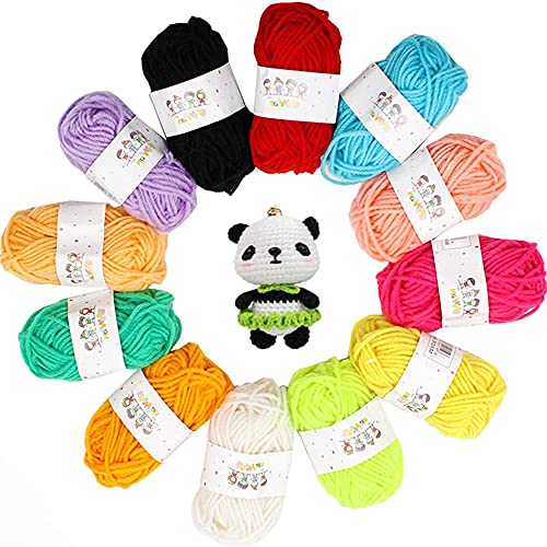 12 Farben Acryl Baumwollgarn, Wolle zum Stricken, Häkelgarn, Buntes Häkelgarn zum Stricken von Pullovern, Puppen, Dekorationen, Haarschmuck, 10g 12 Farben Acryl Baumwollgarn, Wolle zum Stricken, Häkelgarn, Buntes Häkelgarn zum Stricken von Pullovern, Puppen, Dekorationen, Haarschmuck, 10g von Ritte