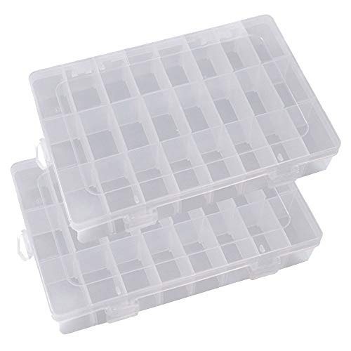 Sortierbox, Tragbare 24 Raster Klar Harte Kunststoff Verstellbare Schmuck Organizer Box Container Aufbewahrungskoffer mit Abnehmbaren Trennwänden für Maniküre Zubehör, Loom Gummis Sortierbox, Tragbare 24 Raster Klar Harte Kunststoff Verstellbare Schmuck Organizer Box Container Aufbewahrungskoffer mit Abnehmbaren Trennwänden für Maniküre Zubehör, Loom Gummis von Ritte