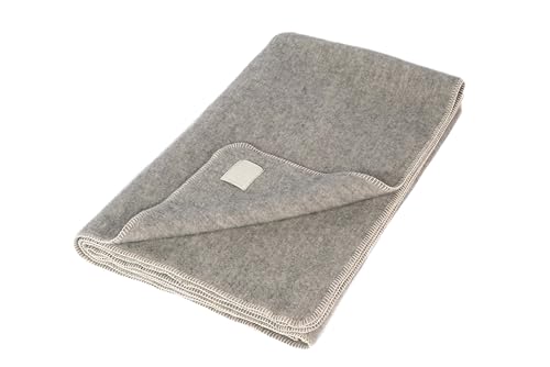 Ritter Decken Gotland Schafswolldecke grau 150 x 220 cm - Hochwertige Wolldecke aus Schurwolle - Robuste & warme Wolldecke- Made in Germany von Ritter Decken