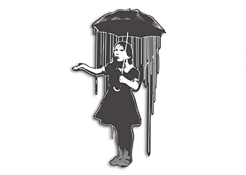 Banksy Aufkleber Streetart Graffiti Vinyl Sticker Art Kunst Deko Wetterfest UV-Beständig (Rain Girl) von Ritterprintz