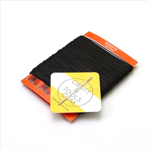 RITZA 25 Tigergarn für Lederhandwerk, gewachstes Polyester-Sattelgarn, 0,6 mm, Schwarz RITZA 25 Tigergarn für Lederhandwerk, gewachstes Polyester-Sattelgarn, 0,6 mm, Schwarz von Ritza 25 Tiger Thread