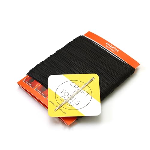 Ritza Tigerfaden für Lederhandwerk, gewachstes Polyester-Sattelgarn, 1,0 mm, 25 Gauge, 50 m, Schwarz von Ritza Tiger Thread