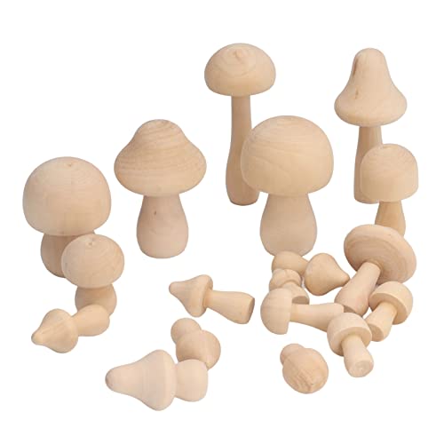 40pcs Unvollendete Hölzerne Pilz -Set für DIY -handgefertigte Handwerk und Heimdekoration von Riuulity
