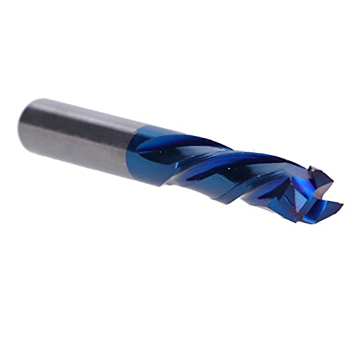 Effizienz mit Hoher Chipentfernung Mahlen Cutter CNC Spiralrouter Bit 3 Flöten -Wolframstahl Zum Metallschnitt (4 * 4 * 32 * 65) von Riuulity