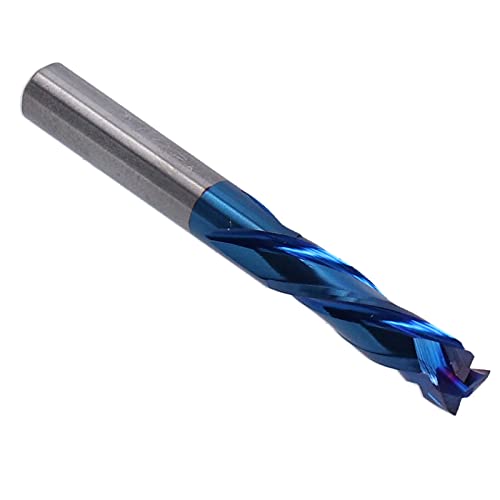 Effizienz mit Hoher Chipentfernung Mahlen Cutter CNC Spiralrouter Bit 3 Flöten -Wolframstahl Zum Metallschnitt (5 * 5 * 17 * 50) von Riuulity