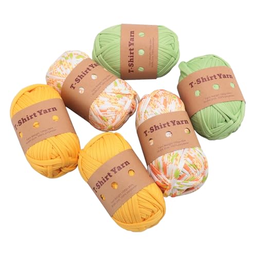 Mehrzweckstoff -Stoffgarn für Häkelprojekte, 6 Rollen T -Shirt Garn Weiches Elastisches Strickgarn für Wohnkultur (Typ 8) von Riuulity