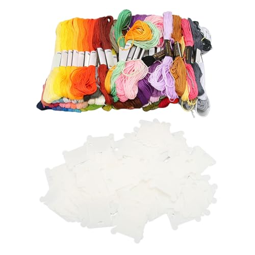 Riuulity 100 Stränge Stickseide Floss, Baumwollfaden für Kreuzstich Freundschaftsbänder Handwerk Floss für Geburtstage Muttertag von Riuulity