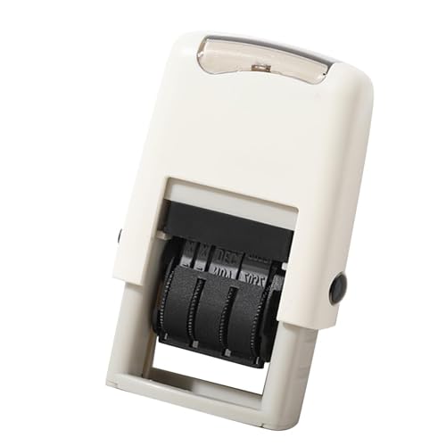 Riuulity Einstellbarer Datum Stempel Tragbares Kompaktes Design für Büroversorgungen Selbstinfing Stempel Englisch Datum (WHITE) von Riuulity