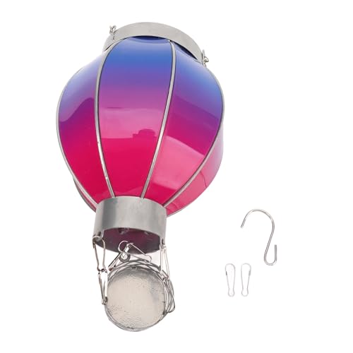Riuulity Heißluftballon Im Freien, Solarlaterne, Solarstrom Iron Hanging Air Ballon Laterne mit AAA -Lithiumbatterie, für Garten, Camping, Vielseitig, Stilvoller Look (L) von Riuulity