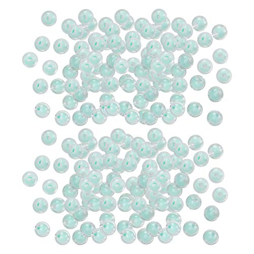 Riuulity Hochglänzende Perlen DIY Handgefertigtes Schmuckhandwerk Lieferungen 8mm 500 G für Thanksgiving Day Geschenke (glänzend grün) von Riuulity