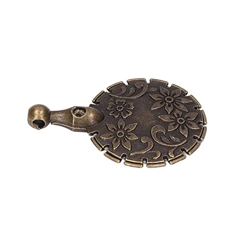 Riuulity Metall Vintage Style Round Garnschneider Anhänger, Schnelles Schneiden Haltbarer Tragbarer Gewindeschneider Halskette Anhänger mit Gezackter Kante für -Nähen von Riuulity