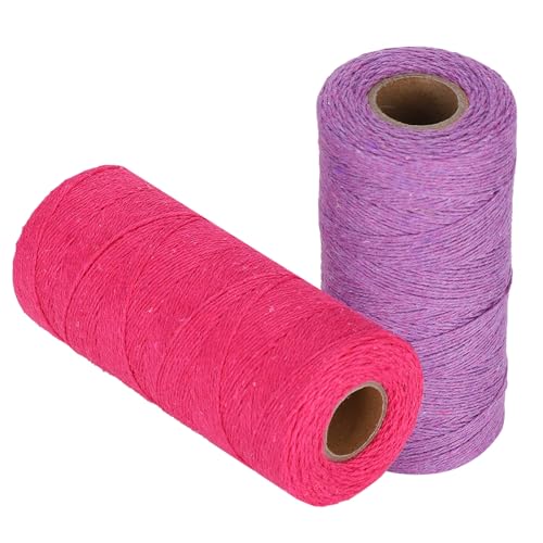 Riuulity Strickmaschine Garn 8/4 Warp Garn Reines Baumwoll in Rosarben Rot & Lila, Dünnem und Starkem für das Handweben, Geeignet für Verschiedene Teppiche oder Decken von Riuulity