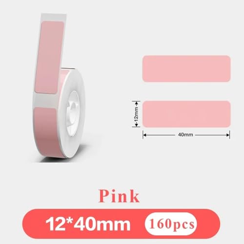 Riuulity Thermal-Etikettenpapier-Barcode-Preisaufkleber-Etiketten für Etikettdrucker. Tränenfeste Wasserdichte Leerzeichen 12 * 40 Mm-160 Blätter/Rollen für den Heimorganisator, Kompatibel mit (PINK) Riuulity Thermal-Etikettenpapier-Barcode-Preisaufkleber-Etiketten für Etikettdrucker. Tränenfeste Wasserdichte Leerzeichen 12 * 40 Mm-160 Blätter/Rollen für den Heimorganisator, Kompatibel mit (PINK) von Riuulity