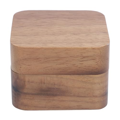 Riuulity Vintage Square Ring Box mit Weichem Schwamm Innenraum, Magnetverschluss Kompakter Ehering -Hülle für Vorschläge (Paarring) von Riuulity