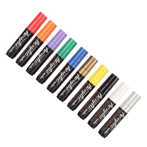 Schnelltrocknen 15 -mm -Faserspitze Acrylfarben, 10 Farben Farbmarkierungsstifte, Einfacher Betrieb für Innen- und Außenmalerei, Kunststoffmaterial Schnelltrocknen 15 -mm -Faserspitze Acrylfarben, 10 Farben Farbmarkierungsstifte, Einfacher Betrieb für Innen- und Außenmalerei, Kunststoffmaterial von Riuulity