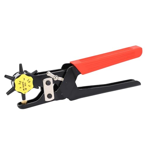 Verstellbarer Ledergürtel -Loch Puncher Heavy Duty Stahl 6 Löcher Leder Punch Tool für Gürtel -Projekte von Riuulity
