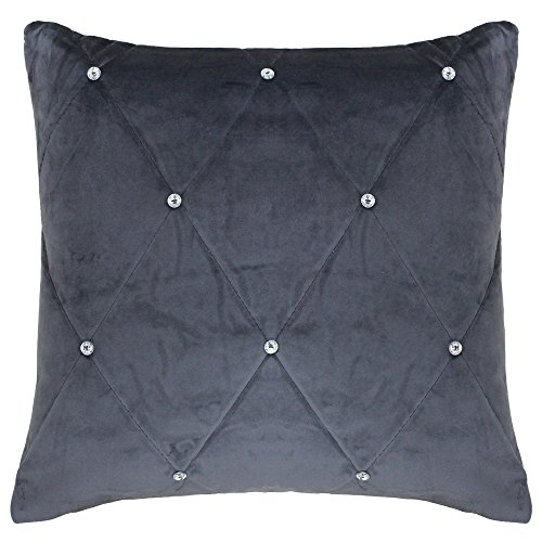 Riva Home Diamant Zierkissenbezug mit Schmucksteinen (45x45cm) (Zinn) von Riva Home