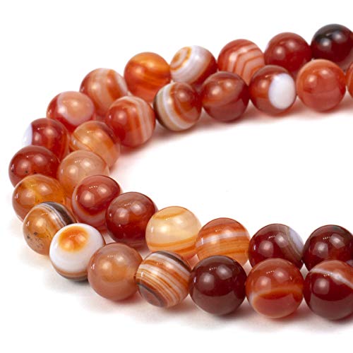 RVG 10 mm dunkle Karneol-Perlen, rund, Edelsteine, lose Steine, Mala, 39,4 cm Strang für Schmuckherstellung (ca. 38–40 Stück) von River Valley Gems