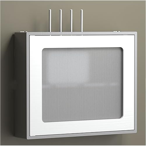 Rivorne An Der Wand Montierter WiFi-Box-Hider, Dekorative WiFi-Abdeckungsbox, Modemkabel, Kabelmanagement-Rack für Steckdosenleisten, Große Kapazität für Büro Und Zuhause(A,43x10x33cm/17x4x13in) von Rivorne