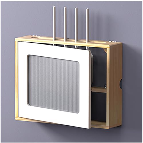 Rivorne An Der Wand Montierter WiFi-Box-Hider, Dekorative WiFi-Abdeckungsbox, Modemkabel, Kabelmanagement-Rack für Steckdosenleisten, Große Kapazität für Büro Und Zuhause(D,48x10x38cm/19x4x15in) von Rivorne