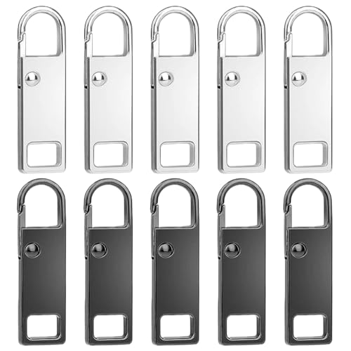 10 Stück Reißverschluss Zipper, Ersatzteile Reißverschluss Zipper, Metall Zipper Pull, reißverschluss reparatur set für Jacken, Rucksäcke, Jacken und Koffer 10 Stück Reißverschluss Zipper, Ersatzteile Reißverschluss Zipper, Metall Zipper Pull, reißverschluss reparatur set für Jacken, Rucksäcke, Jacken und Koffer von Rixotix