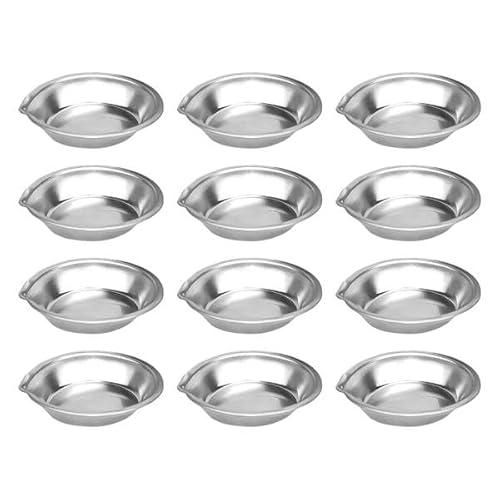 12-teiliges Edelstahl-Mischpaletten-Set für Make-up, Farbpigmente und Aquarellkunst - perfekt für Zuhause, Schule oder Reisen (Durchmesser 5 cm) von Rixotix
