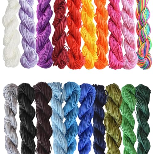 20 Stücke 1mm Seide Nylonschnur Chinesische Knotenschnur Nylonfaden Nylonschnur für Armbänder Bunte Makramee Garn 1MM * 23M Seide Nylonschnur für Geflochtene Halskette, Armband, Perlen, Handwerk DIY 20 Stücke 1mm Seide Nylonschnur Chinesische Knotenschnur Nylonfaden Nylonschnur für Armbänder Bunte Makramee Garn 1MM * 23M Seide Nylonschnur für Geflochtene Halskette, Armband, Perlen, Handwerk DIY von Rixotix