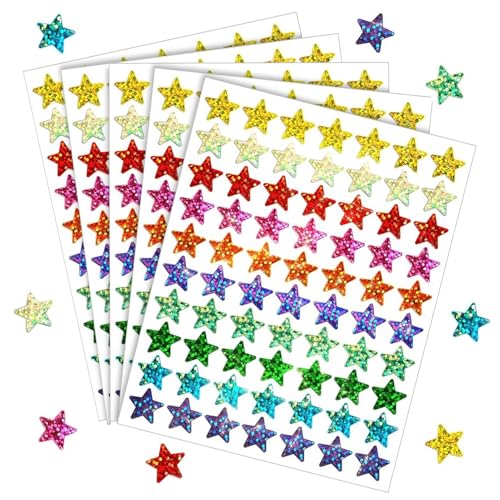 2100 Stück 10 Farben Sticker, Glitzer Sterne Aufkleber, Selbstklebend Sticker, Sterne Aufkleber für Weihnachten 1,5 cm Bunte Laser Belohnungssticker für Lehrer Belohnung Kalende DIY 2100 Stück 10 Farben Sticker, Glitzer Sterne Aufkleber, Selbstklebend Sticker, Sterne Aufkleber für Weihnachten 1,5 cm Bunte Laser Belohnungssticker für Lehrer Belohnung Kalende DIY von Rixotix