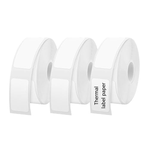 3 Rollen Etiketten Selbstklebend zum Beschriften, 15 x 30mm Etiketten Papier, selbstklebend, Thermoetiketten, Klebeband für Haus, Büro, Schule (150 Etiketten/Rolle– Weiß) von Rixotix