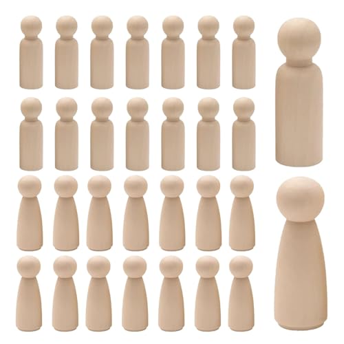 30 Stück Holzfiguren zum Bemalen, Unvollendete Holz Spielfiguren, Spielfiguren Holz Familie Figuren Puppen zum Anmalen Basteln, Holzkegel für Weihnachten Hochzeit Geburtstag Dekoration 30 Stück Holzfiguren zum Bemalen, Unvollendete Holz Spielfiguren, Spielfiguren Holz Familie Figuren Puppen zum Anmalen Basteln, Holzkegel für Weihnachten Hochzeit Geburtstag Dekoration von Rixotix
