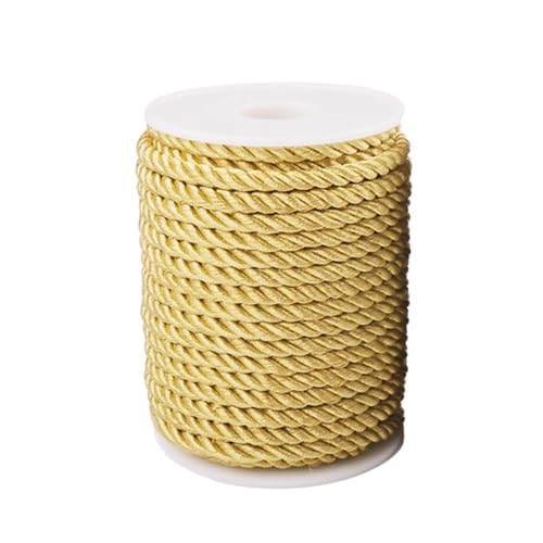 5mm Dekorative Gedrehte Kordel Gold, 3-Lagiges Twisted Polyester-Schnurseil Für Wohnkultur, Kostüme Verschönern, Ehrenschnur, Weihnachtstasche Kordeln Schmuck Herstellung 20 Meters Gold 5mm Dekorative Gedrehte Kordel Gold, 3-Lagiges Twisted Polyester-Schnurseil Für Wohnkultur, Kostüme Verschönern, Ehrenschnur, Weihnachtstasche Kordeln Schmuck Herstellung 20 Meters Gold von Rixotix