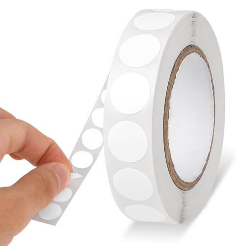 Klebepunkte Weiß Aufkleber Rund zum Beschriften 13mm, 1000 Stück Runde Aufkleber Wasserfeste Kreisförmige Aufkleber Selbstklebend Rolle kleine Klebepunkte Etiketten für Büro Zuhause Markierung von Rixotix
